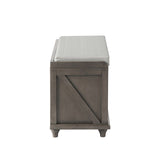 Clihome Homes Collection Wood Storage Bench with 2 Woven Baskets