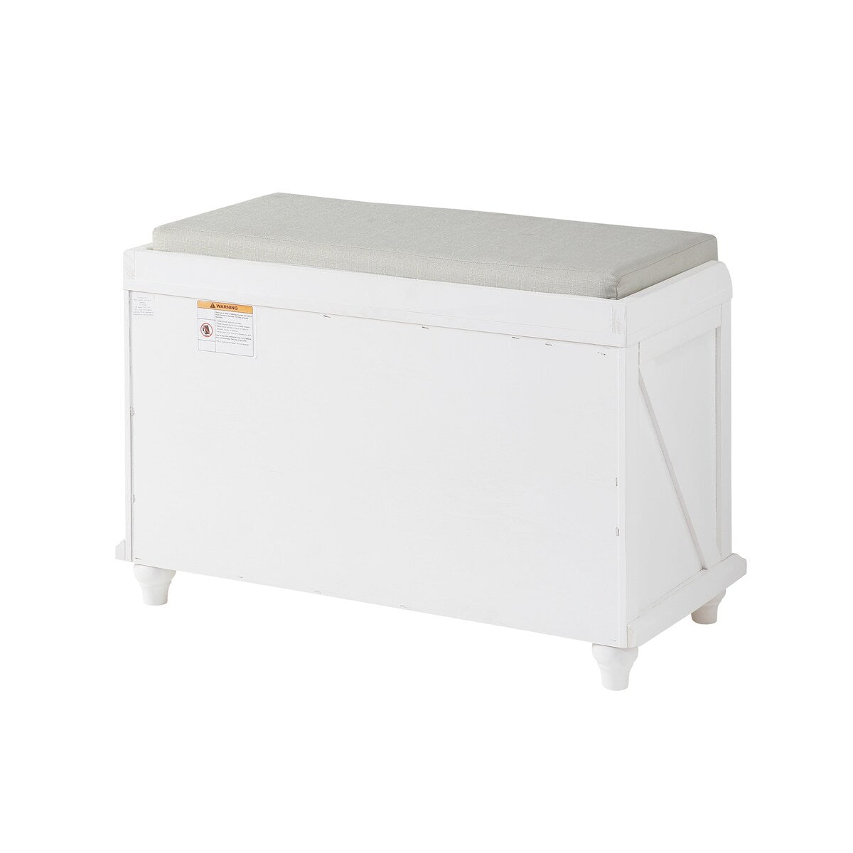 Clihome Homes Collection Wood Storage Bench with 2 Woven Baskets