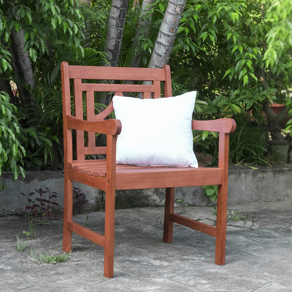 Clihome Malibu Patio Diamond Eucalyptus Dining Armchair
