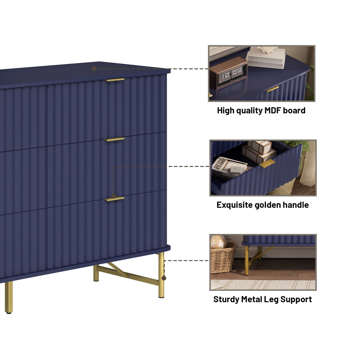 Clihome Modern MDF 6 - Drawer Accent Chest