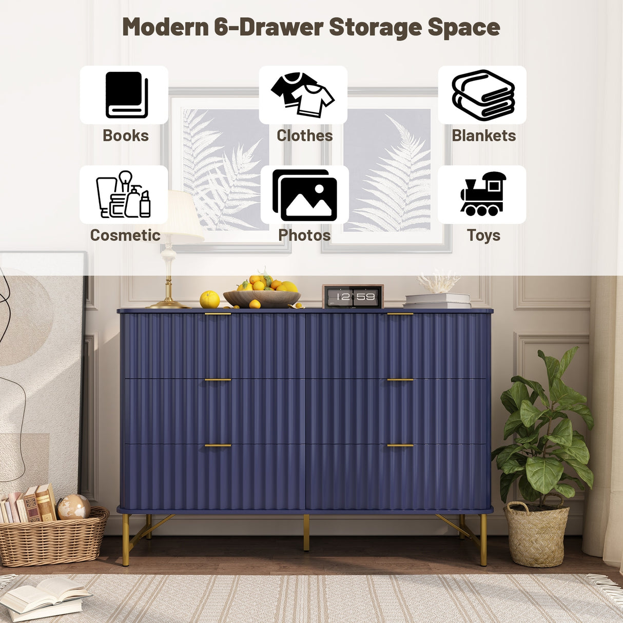 Clihome Modern MDF 6 - Drawer Accent Chest