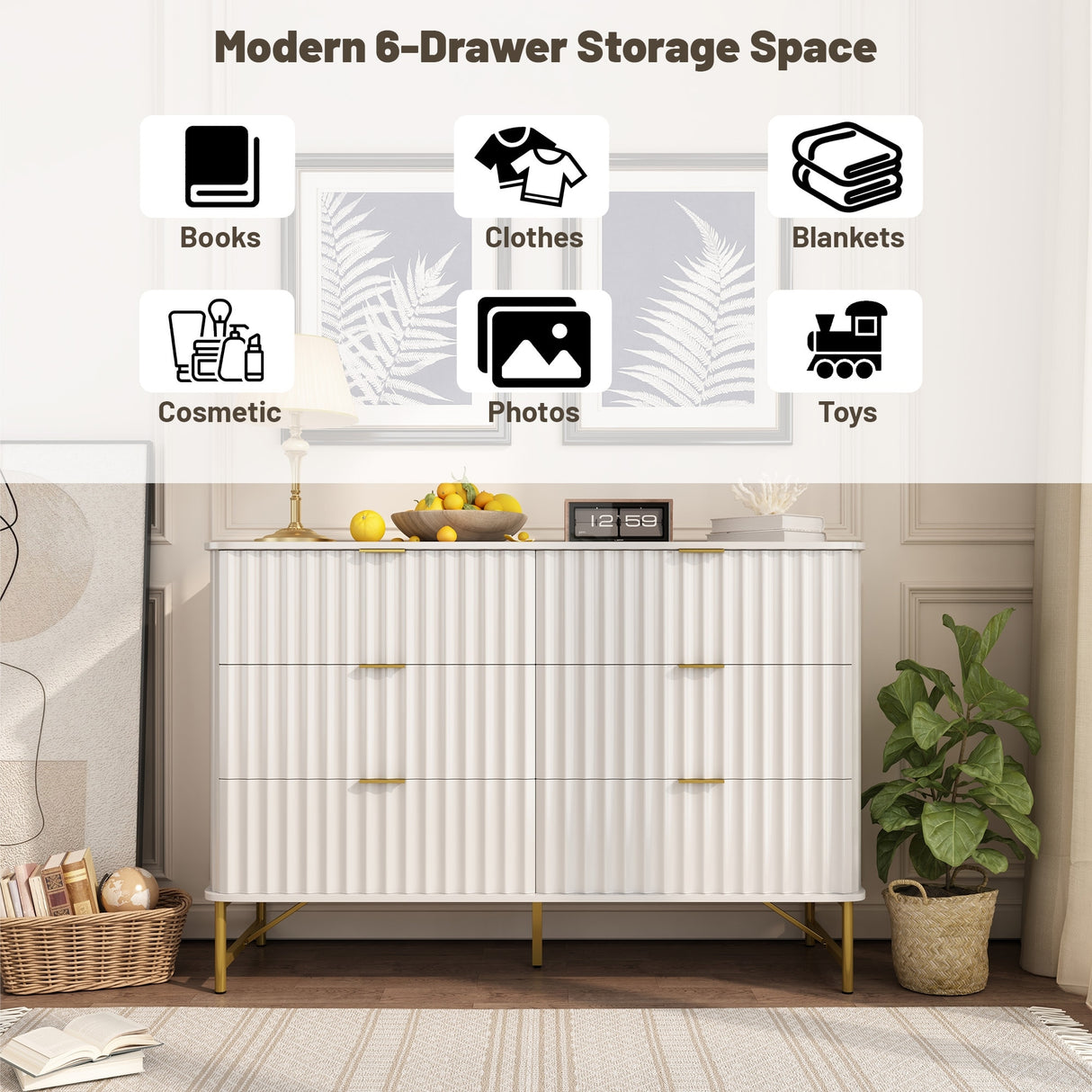 Clihome Modern MDF 6 - Drawer Accent Chest