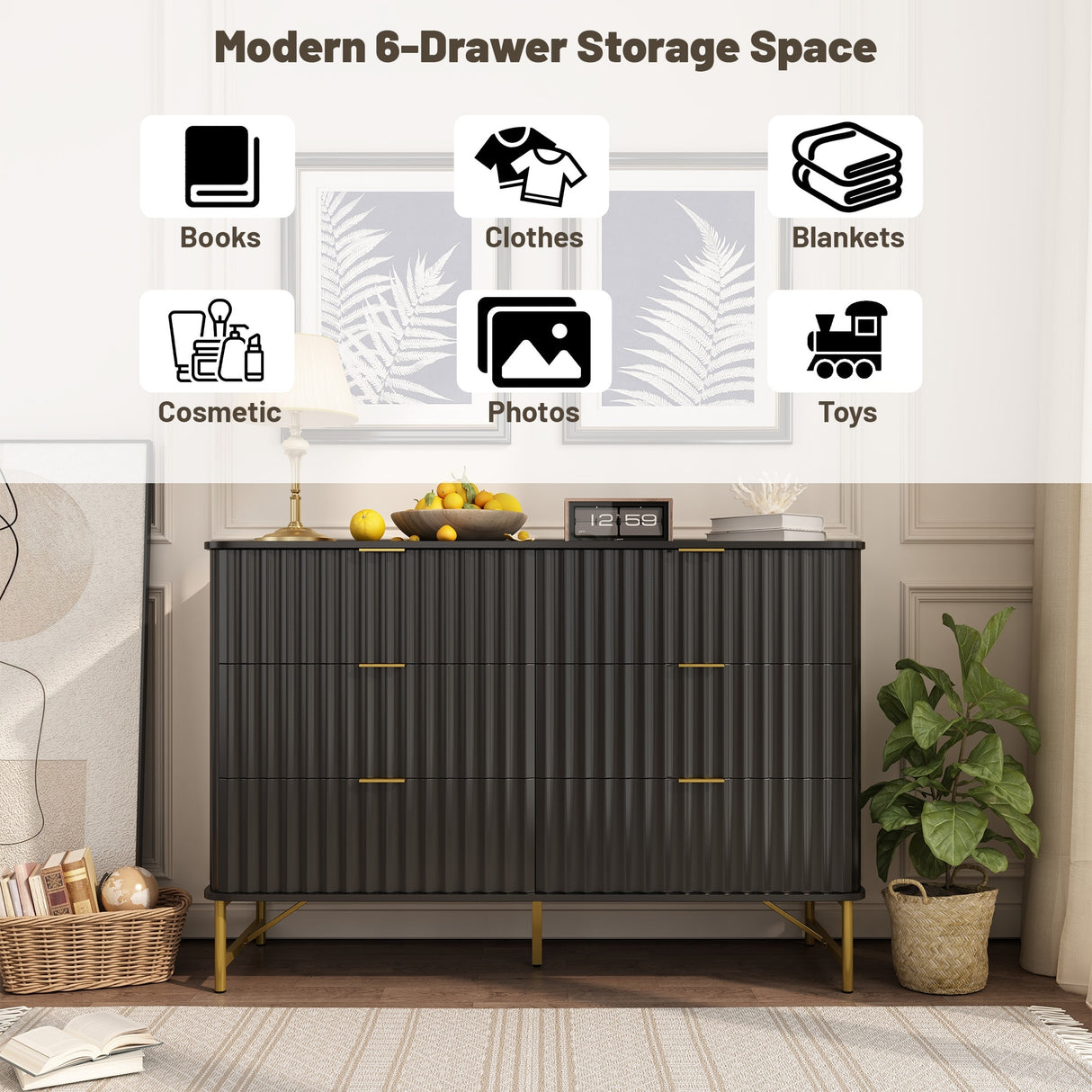 Clihome Modern MDF 6 - Drawer Accent Chest