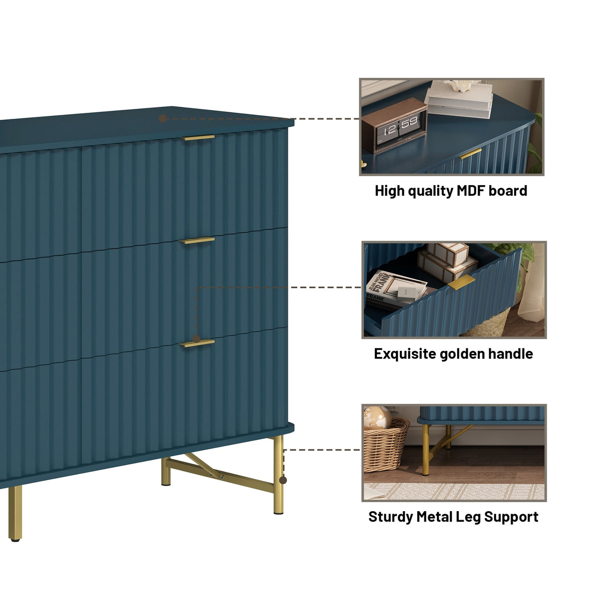 Clihome Modern MDF 6 - Drawer Accent Chest
