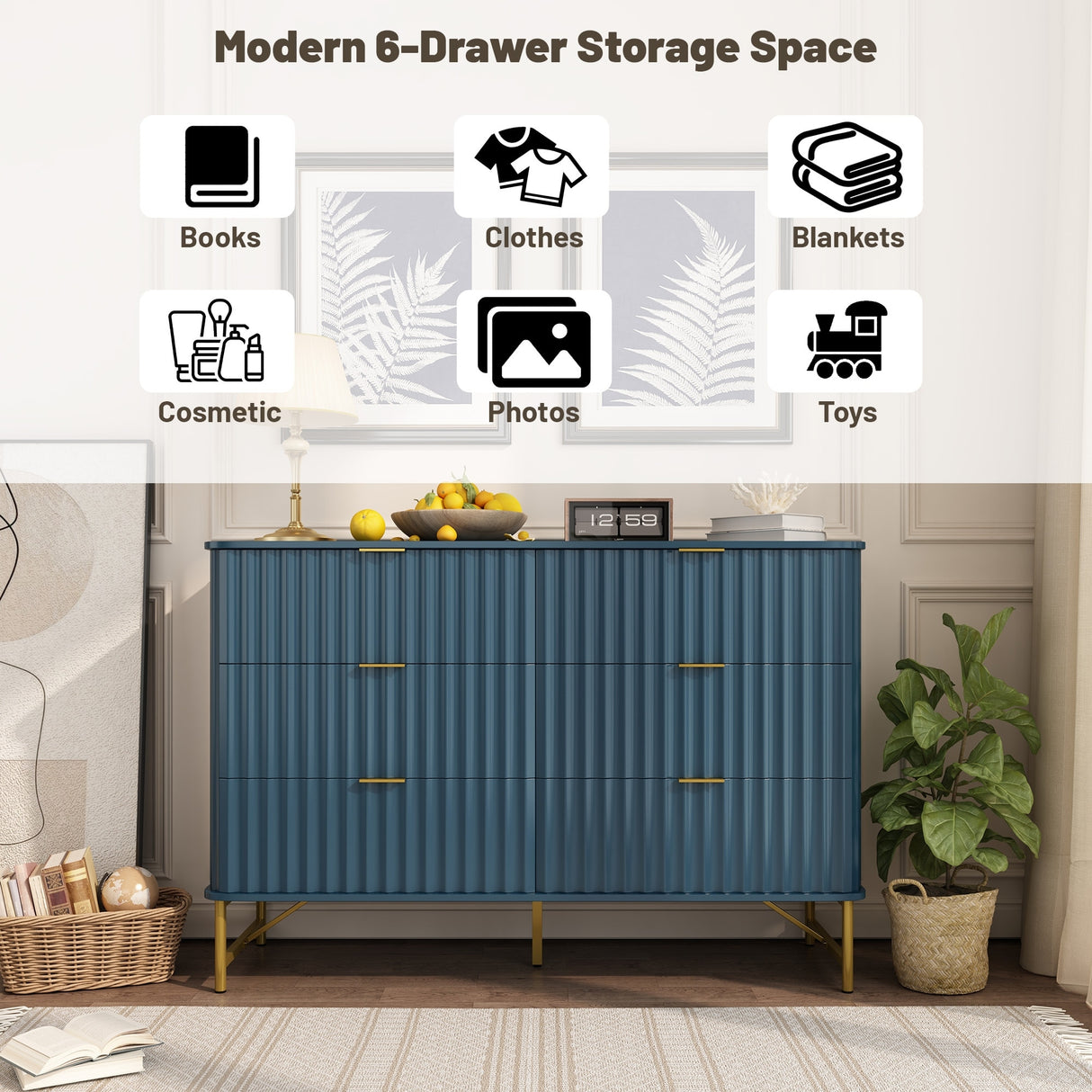 Clihome Modern MDF 6 - Drawer Accent Chest