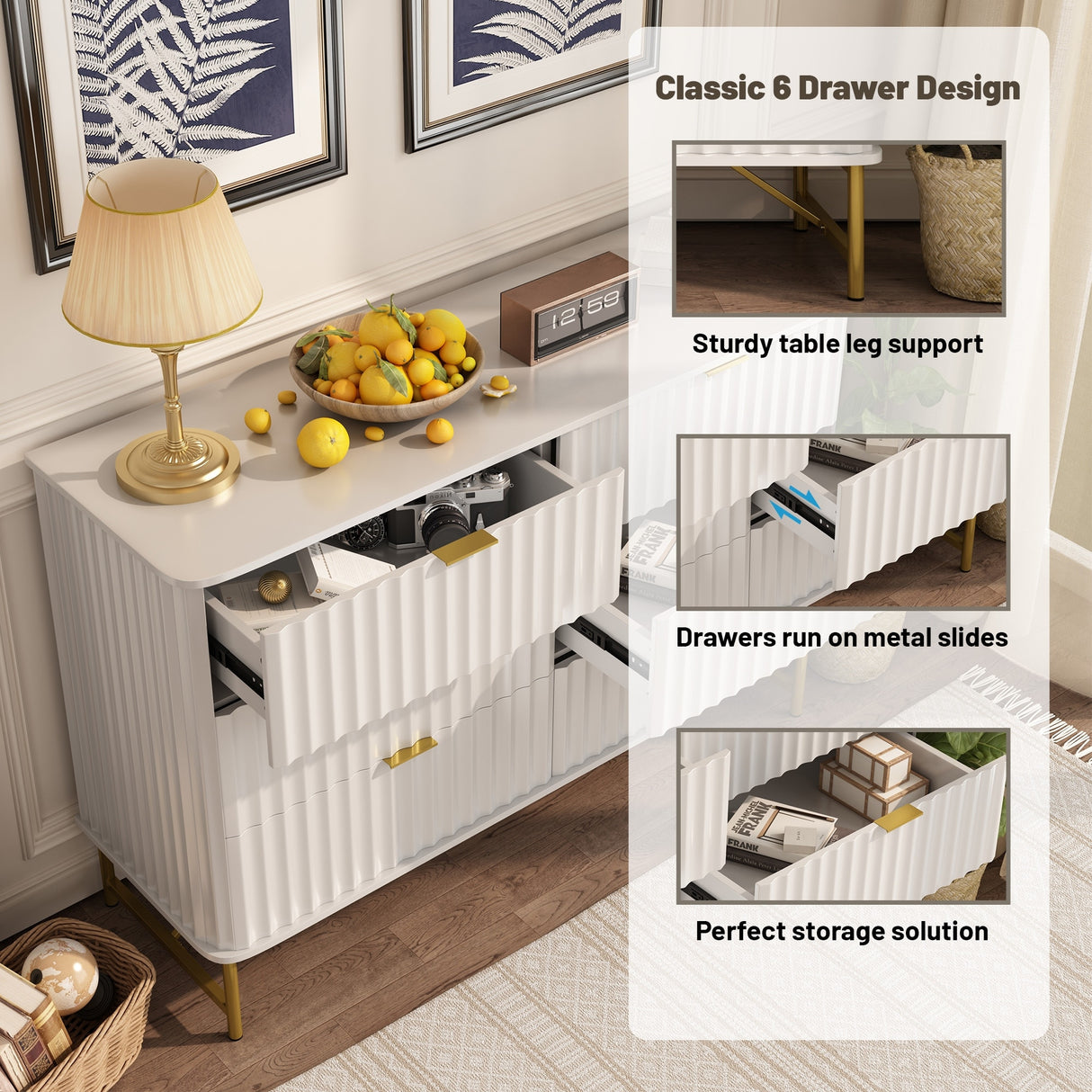 Clihome Modern MDF 6 - Drawer Accent Chest