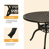Clihome 5 Piece Outdoor Cast Aluminum Patio Dining Set