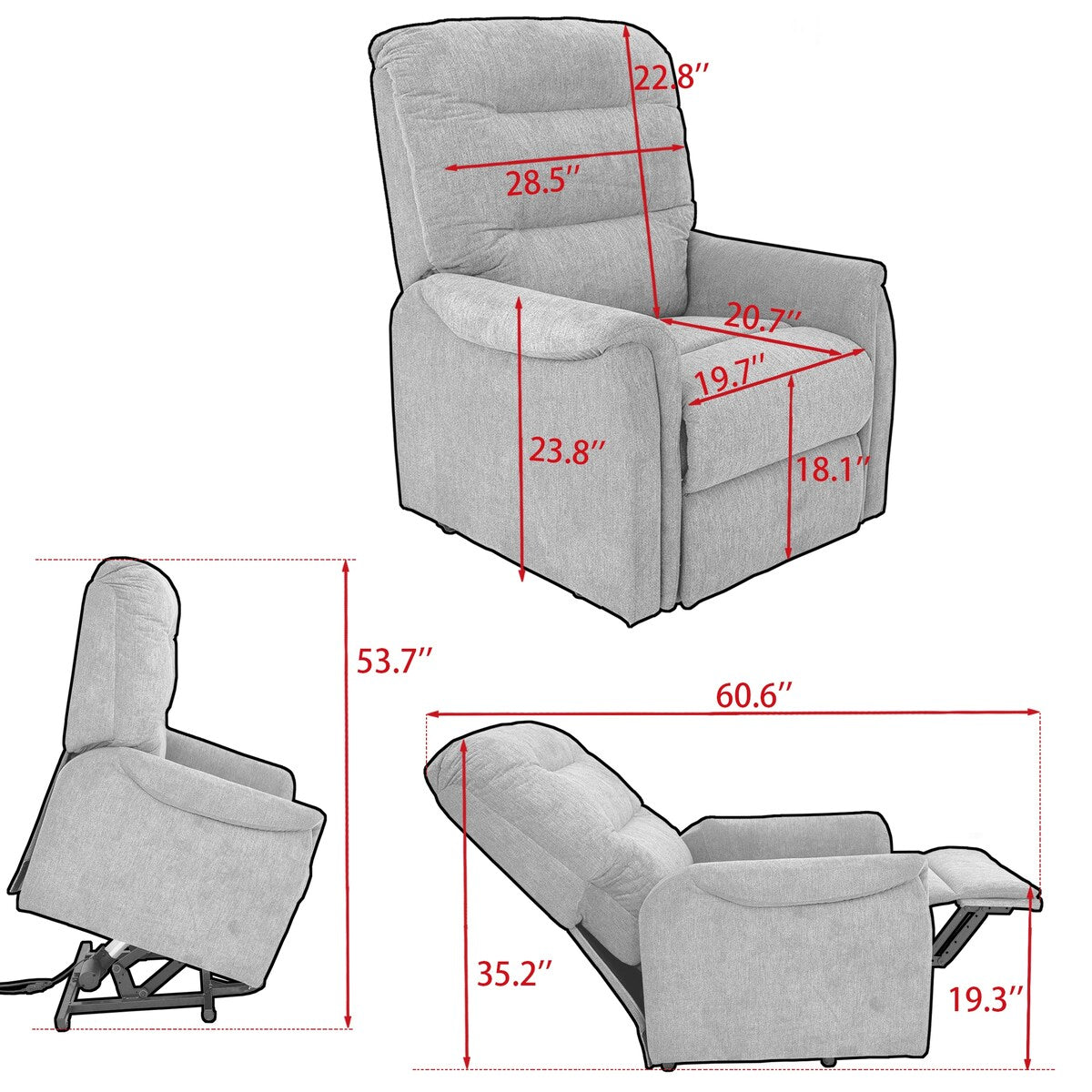 Clihome Power Lift Assist Standard Recliner