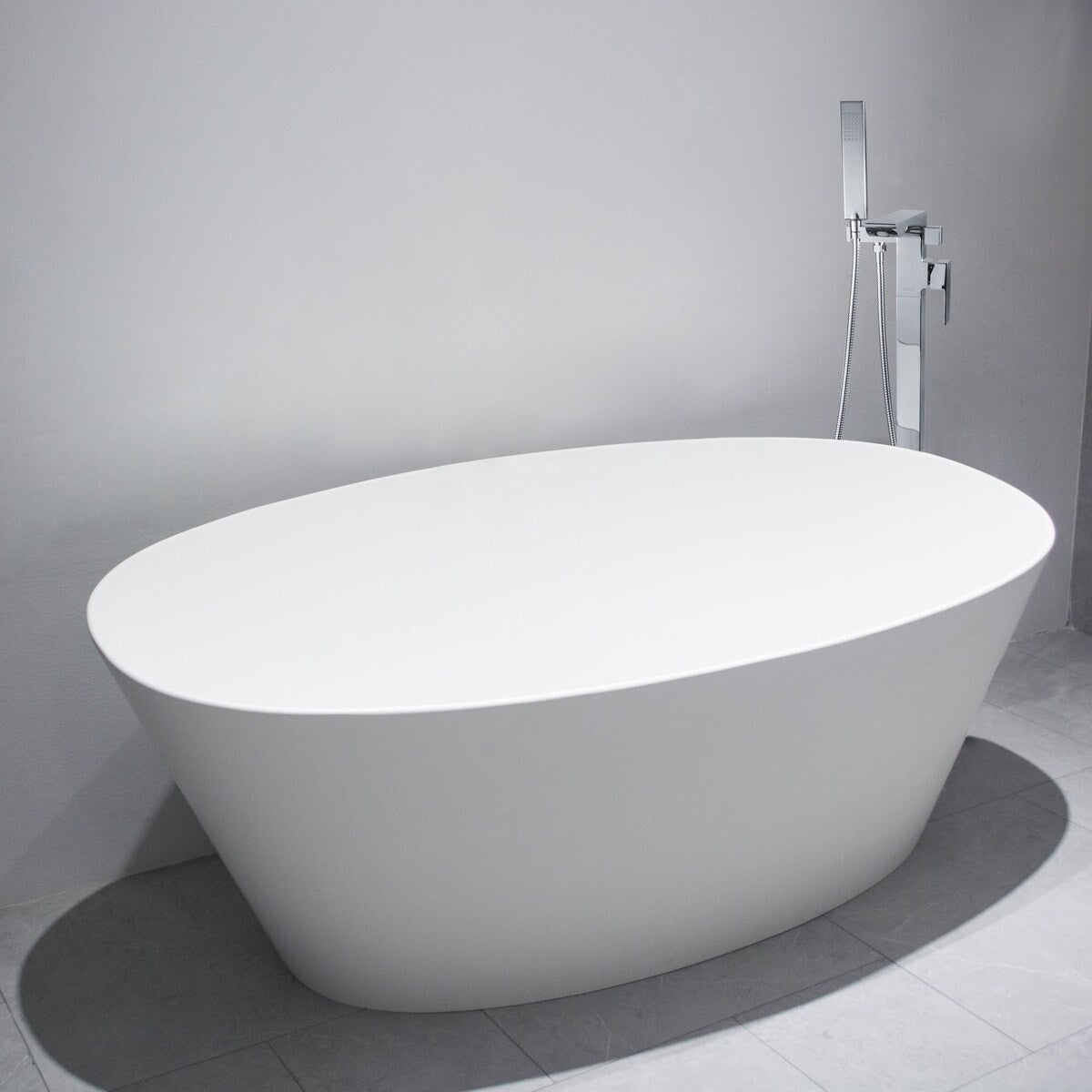 Clihome Single Handle Floor Mounted Freestanding Tub Filler in Chrome - 50.8x5.3x10.5