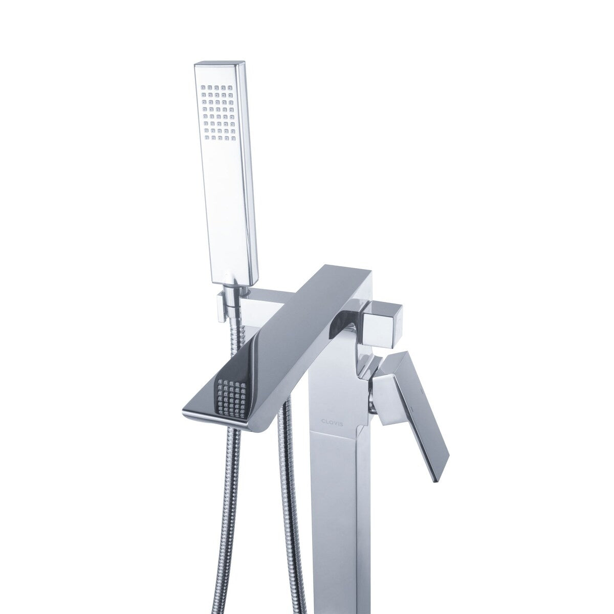 Clihome Single Handle Floor Mounted Freestanding Tub Filler in Chrome - 50.8x5.3x10.5
