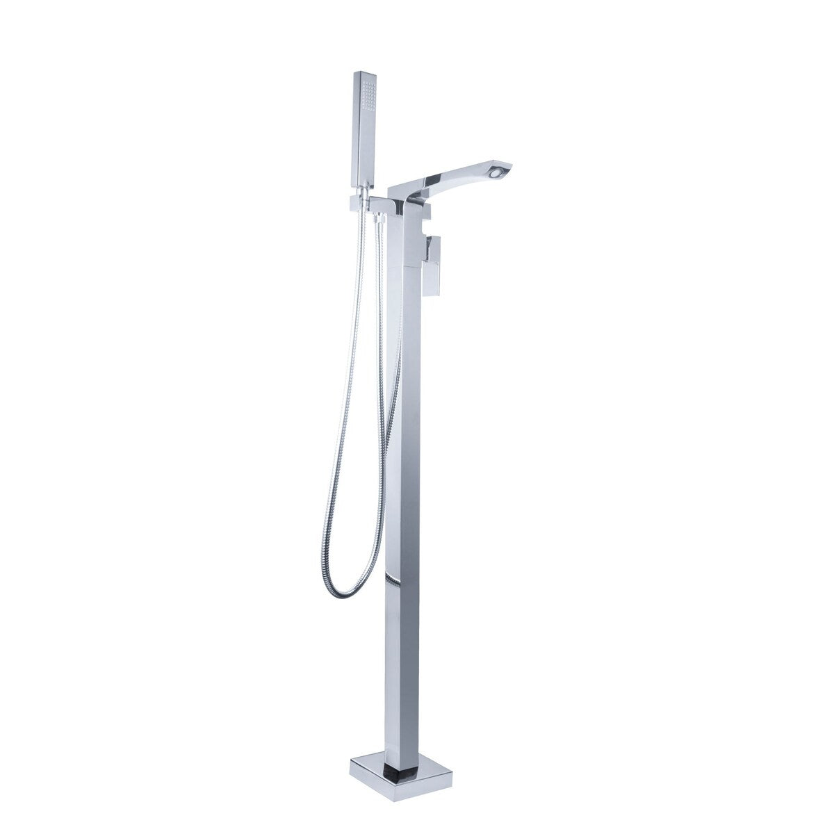 Clihome Single Handle Floor Mounted Freestanding Tub Filler in Chrome - 50.8x5.3x10.5