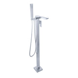 Clihome Single Handle Floor Mounted Freestanding Tub Filler in Chrome - 50.8x5.3x10.5