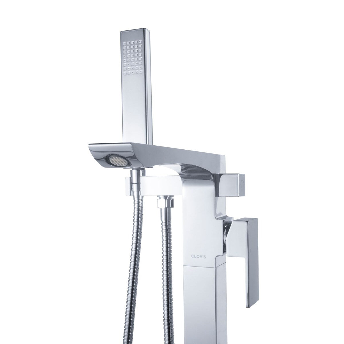 Clihome Single Handle Floor Mounted Freestanding Tub Filler in Chrome - 50.8x5.3x10.5