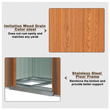 Clihome 6 x 3 FT Storage Shed Metal Imitation Wood Grain Tool Shed with Floor