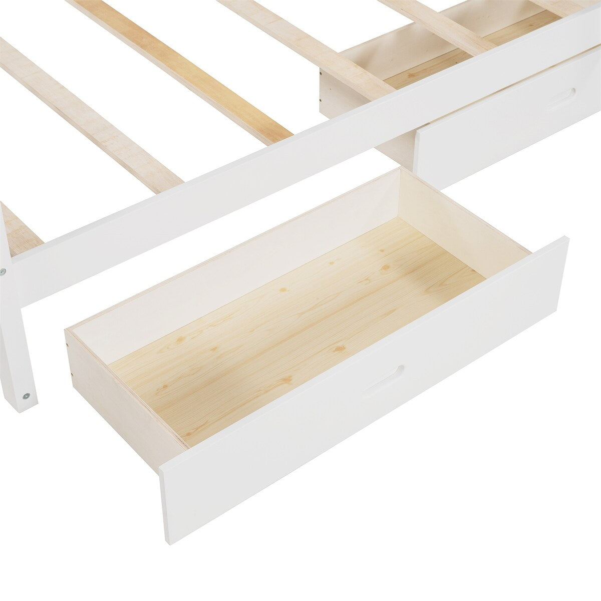 Clihome Wood Twin-Over-Twin Bunk Bed with Ladders