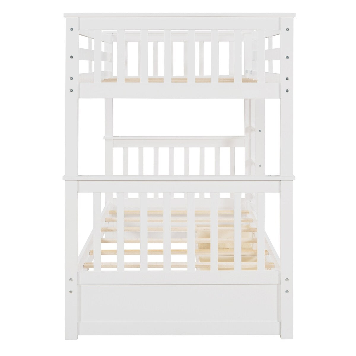 Clihome Wood Twin-Over-Twin Bunk Bed with Ladders