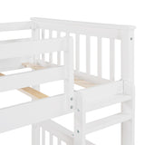 Clihome Wood Twin-Over-Twin Bunk Bed with Ladders