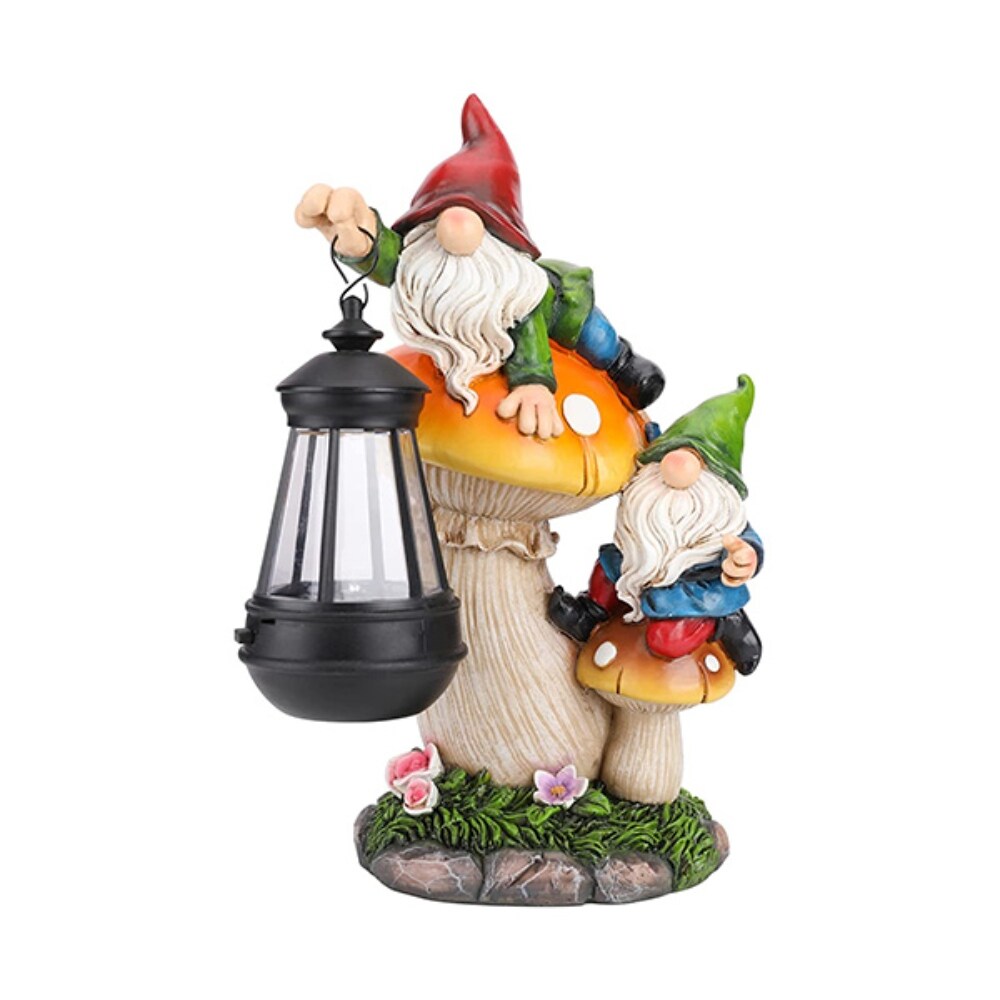 Climbing Gnomes With Solar Lantern Ornament