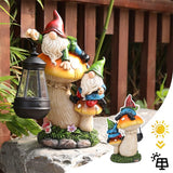 Climbing Gnomes With Solar Lantern Ornament