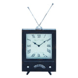 Distressed Finish Metal Antenna TV Clock