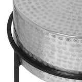 Clopton Modern Handcrafted Aluminum Round Side Table by Christopher Knight Home - 14.75" L x 14.75" W x 19.75" H