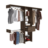 Closet System for Living Room ,Apartment, Bedroom, Dark Walnut