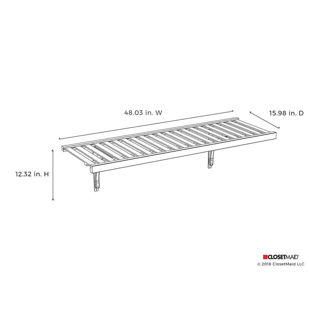 ClosetMaid 48-inch Ventilated Wood Shelf Kit