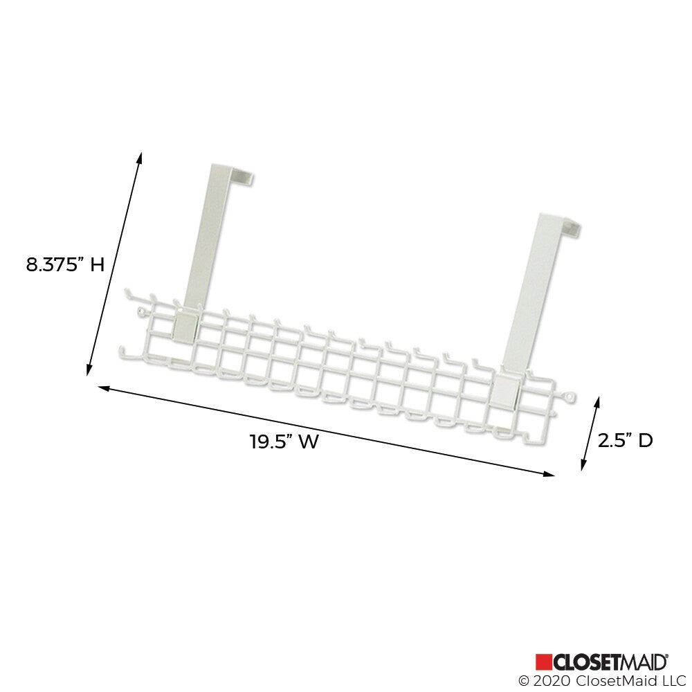 ClosetMaid White Wire Over-the-Door Tie & Belt Rack