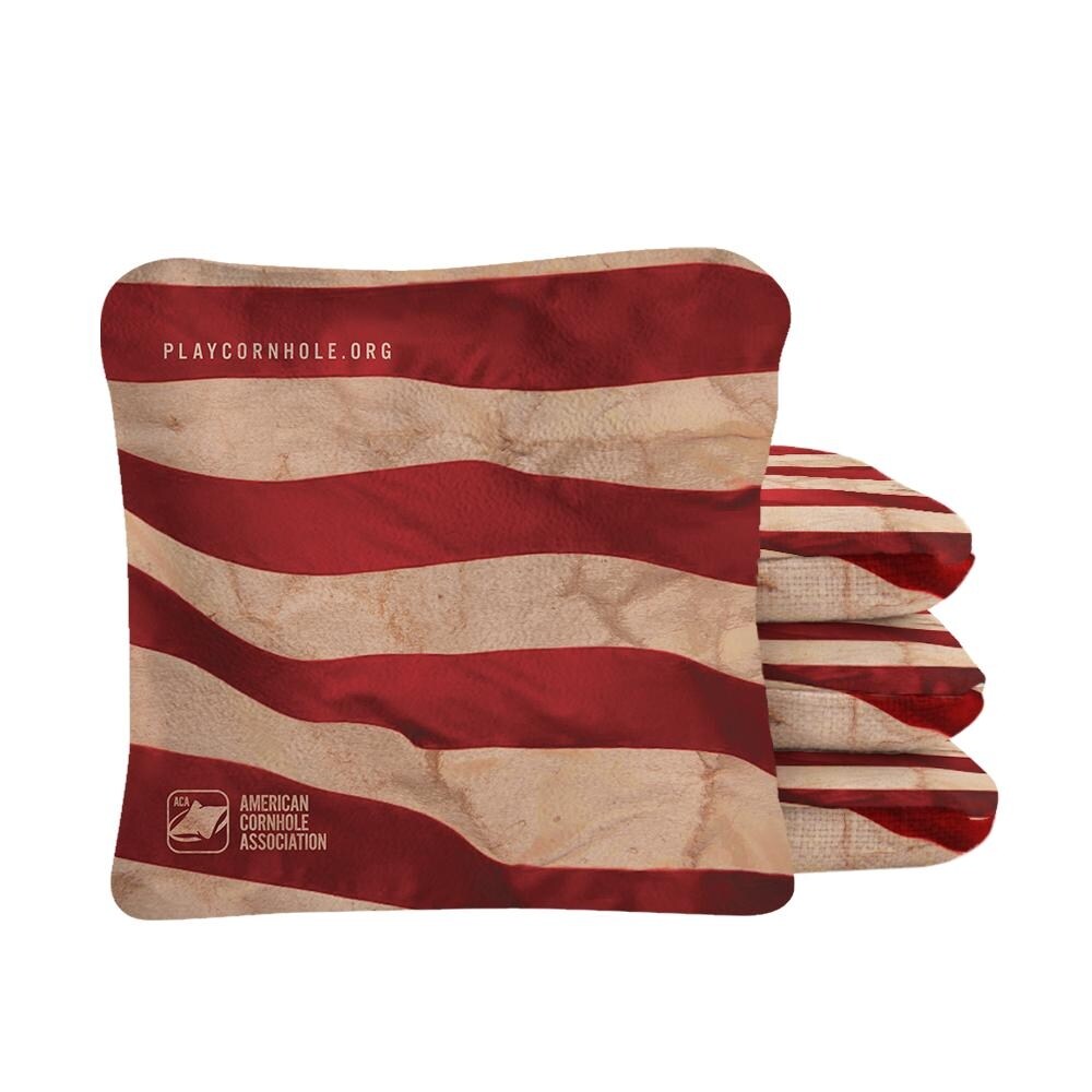 Cloth American Flag Red Dual Sided Cornhole Bags