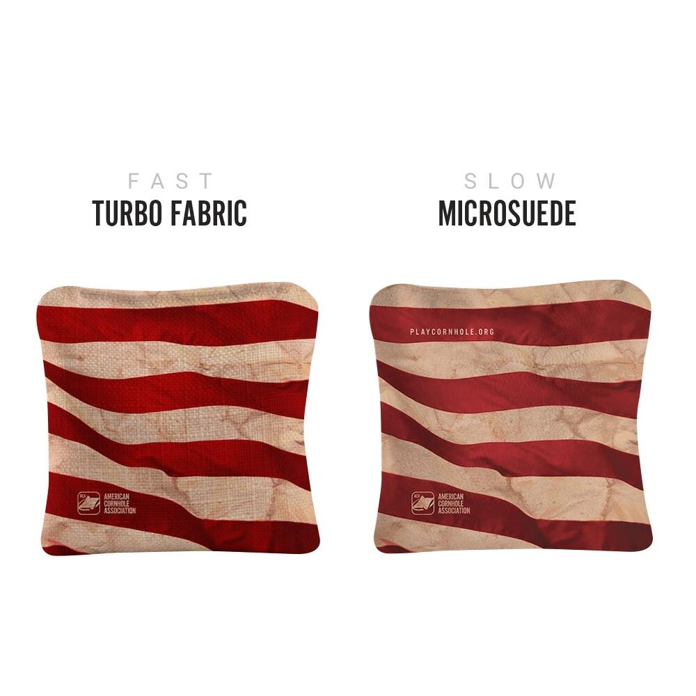 Cloth American Flag Red Dual Sided Cornhole Bags