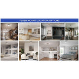 Cloud Collection 5-CCT Integrated LED White Contemporary 11.12" Small Flush Mount Light - 11.12 in x 11.12 in x 3.57 in