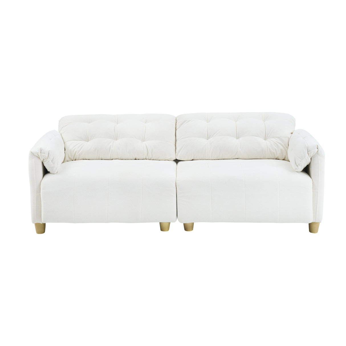 Cloud Loveseat Sofa, Futon Sofa with Storage Space, Straight-Line Sofa with Upholstered Backrest 2-Seat Armchair