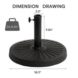 Amarantos 26.5lbs Patio Umbrella Base Free Standing Heavy Duty Umbrella Base