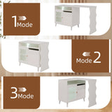 Cloud Wave Extendable Sofa Bar Table Cabinet Behind Couch Pub Table with LED