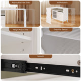 Cloud Wave Extendable Sofa Bar Table Cabinet Behind Couch Pub Table with LED