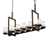 Clouds Dakota Matte Dark Bronze Chandelier (Short), Clouds Cylinder w/ Flat Rim Shade