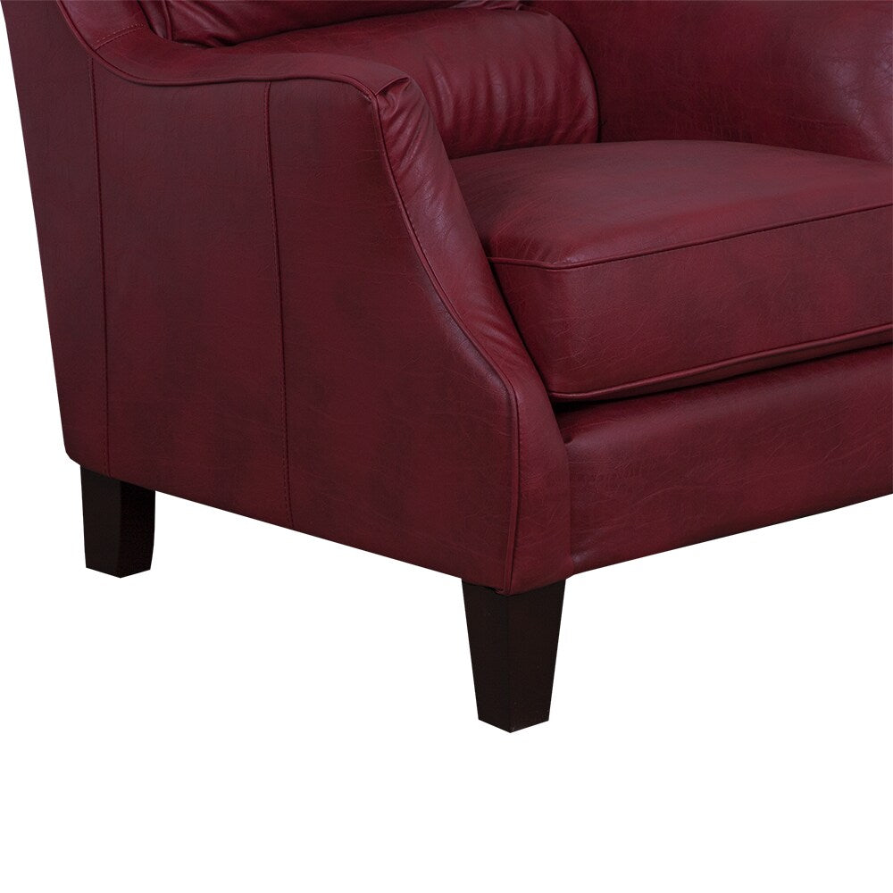 Ross Red Bonded Leather Club Chair