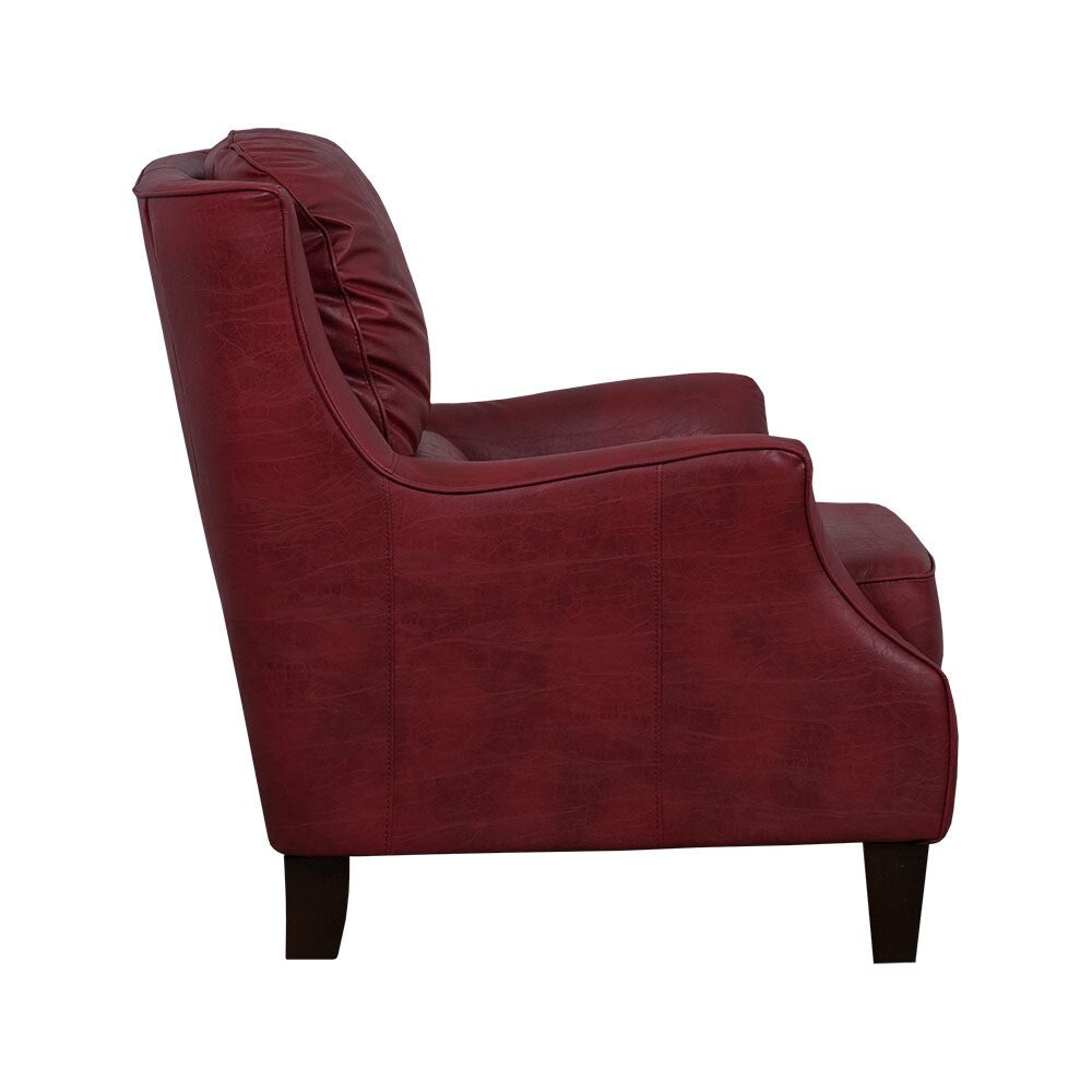 Ross Red Bonded Leather Club Chair