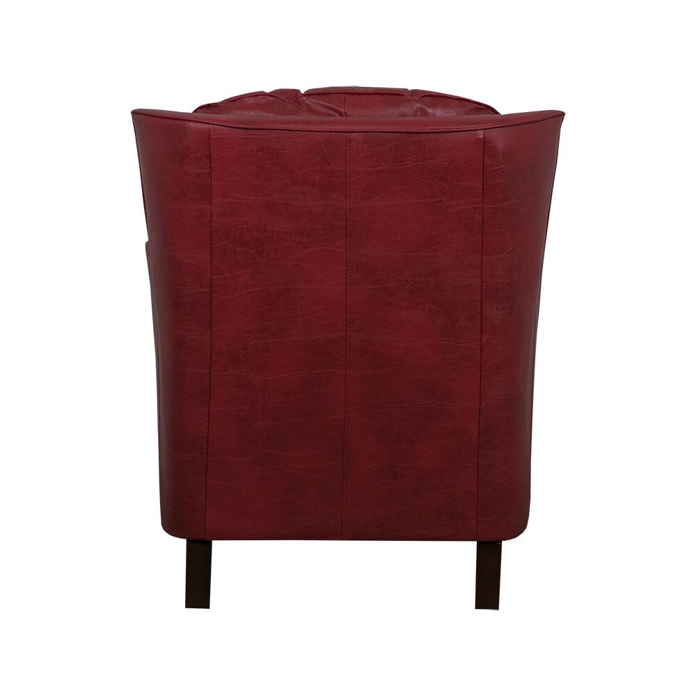Ross Red Bonded Leather Club Chair