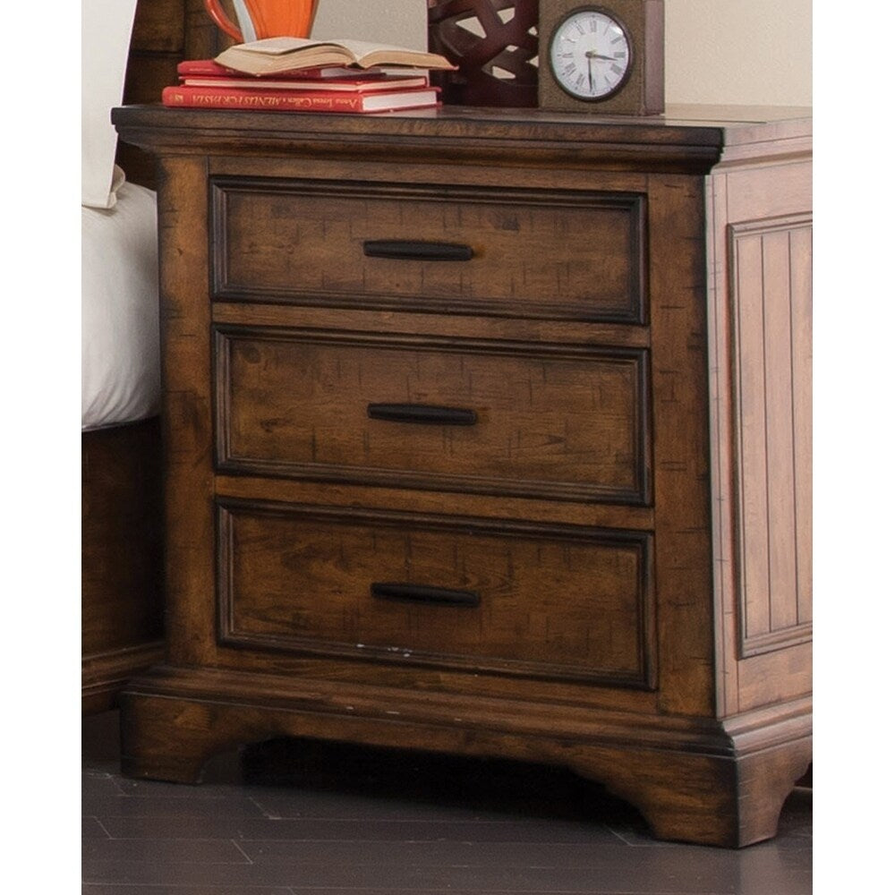 Carbon Loft Huntzberger Vintage Bourbon 3-drawer Nightstand