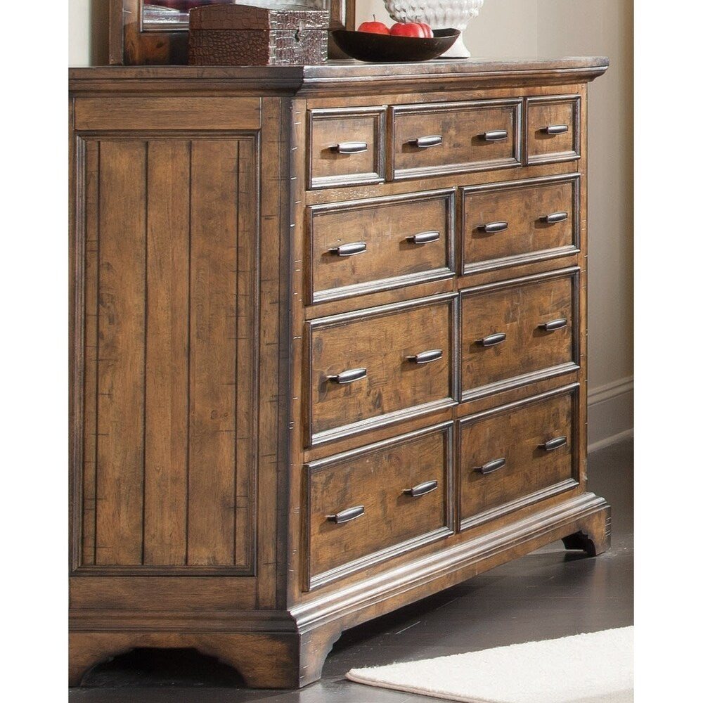 Clydesdale Vintage Bourbon 5-piece Bedroom Set with 2 Nightstands