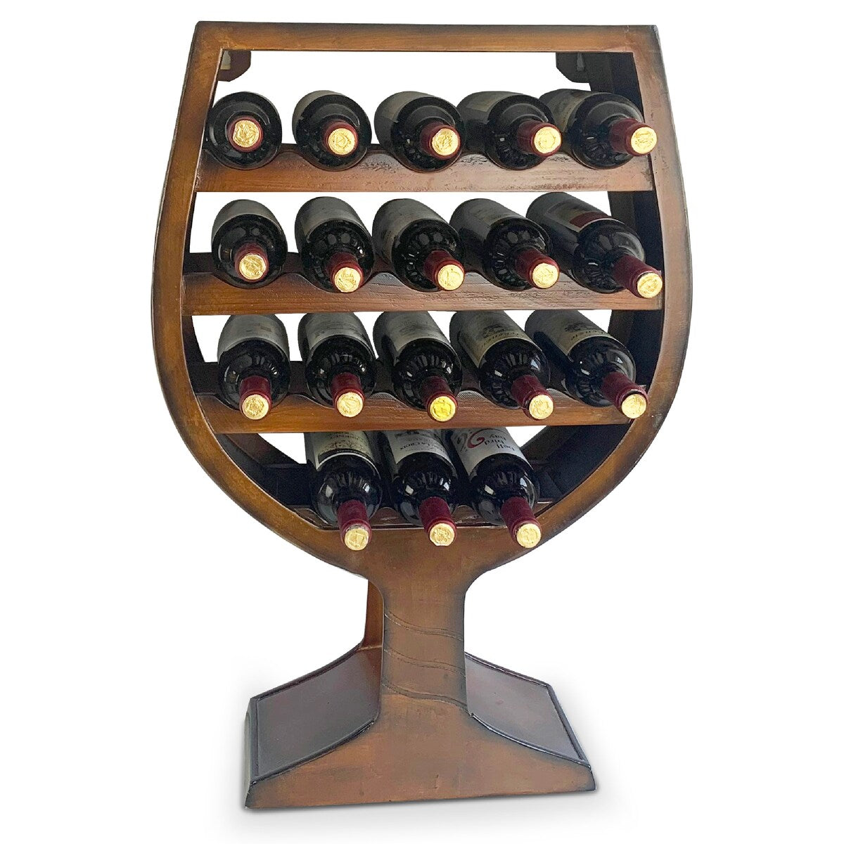 CoTa Global Modern Wine Glass Shaped Wall Mounted Wine Rack - 21 x 7.7 x 31.3 inches