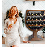 CoTa Global Modern Wine Glass Shaped Wall Mounted Wine Rack - 21 x 7.7 x 31.3 inches