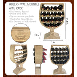 CoTa Global Modern Wine Glass Shaped Wall Mounted Wine Rack - 21 x 7.7 x 31.3 inches