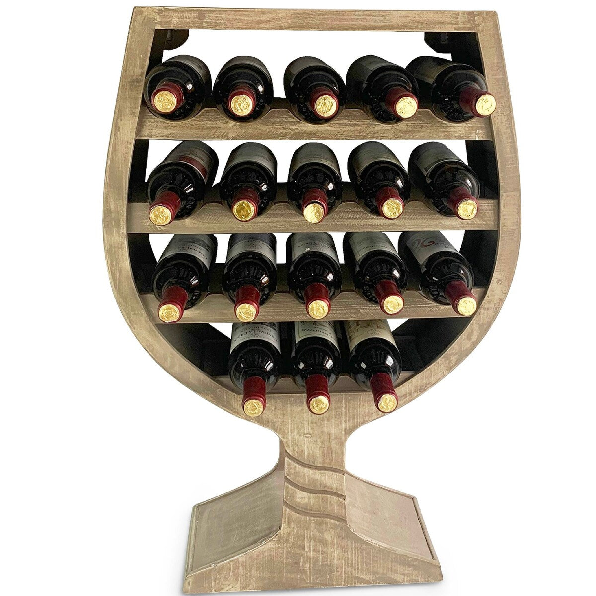 CoTa Global Modern Wine Glass Shaped Wall Mounted Wine Rack - 21 x 7.7 x 31.3 inches