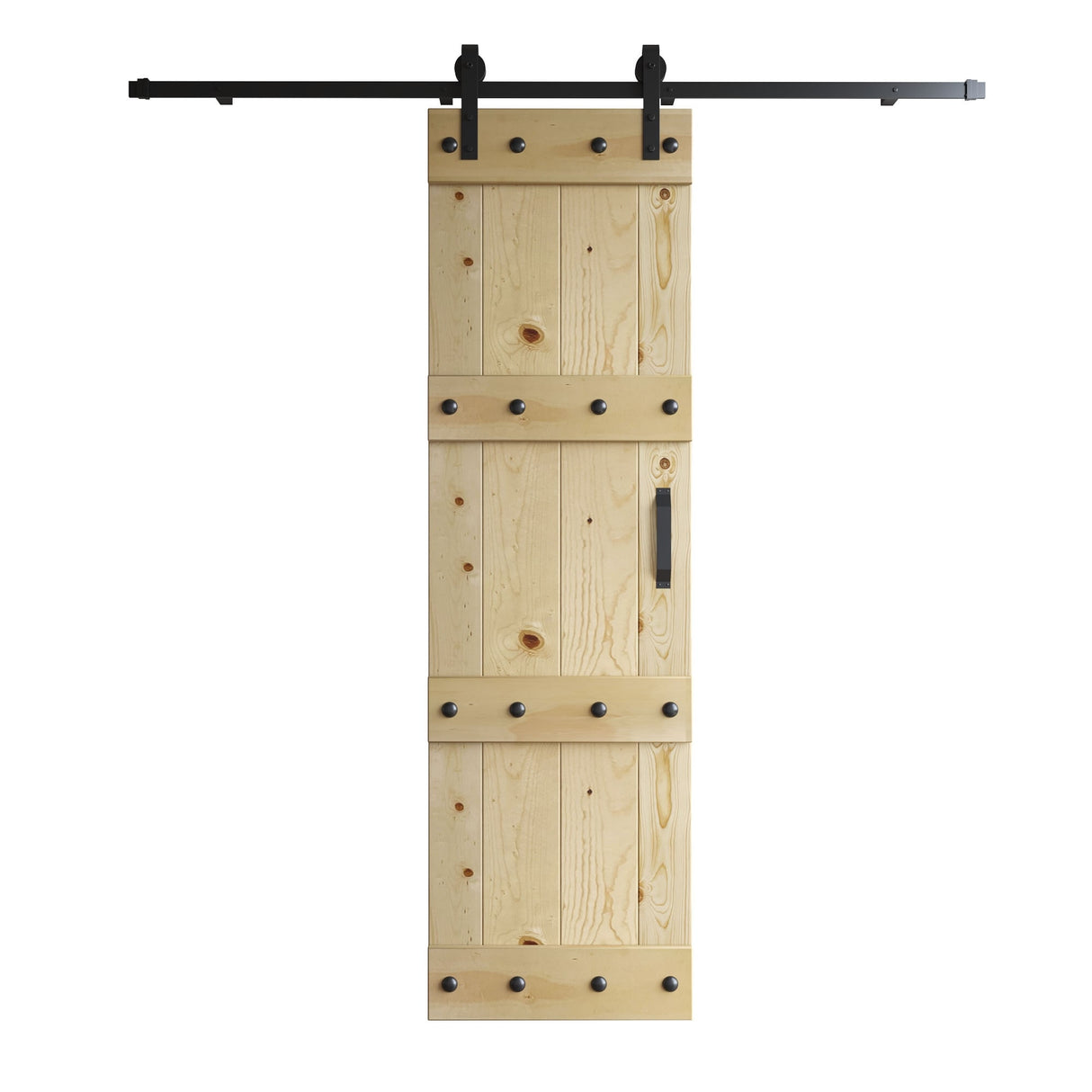 Coast Sequoia 24in./30in./36in. x 84in. Castle Series Pine Wood Sliding Barn Door With Hardware Kit