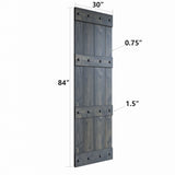 Coast Sequoia 24in./30in./36in. x 84in. Castle Series Pine Wood Sliding Barn Door With Hardware Kit