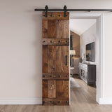 Coast Sequoia 24in./30in./36in. x 84in. Castle Series Pine Wood Sliding Barn Door With Hardware Kit