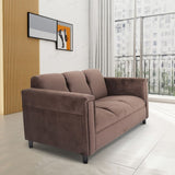 Coast to Coast Sofas Mid Century Modern 3 Seater Sofa Suede Solid Wood Frame Upholstered