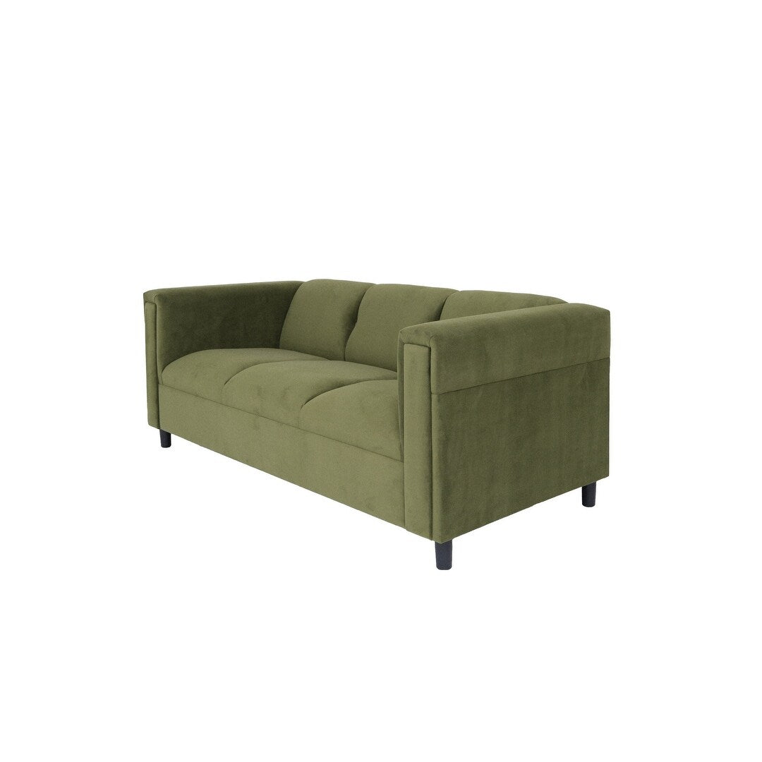 Coast to Coast Sofas Mid Century Modern 3 Seater Sofa Suede Solid Wood Frame Upholstered